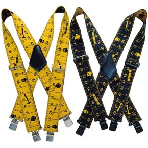 Heavy Duty Suspenders for Men - 2 Inch Black Pack of 2, Work Suspenders