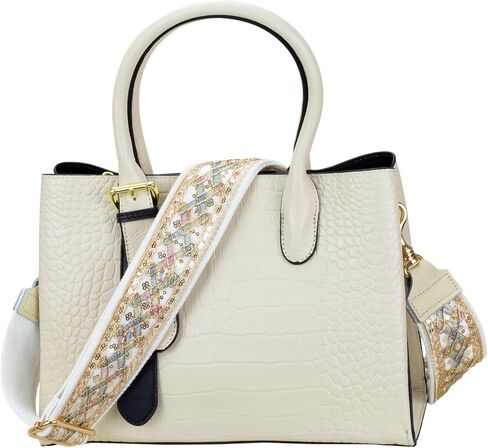 ALLZEDREAM Purse Strap Crossbody Replacement Handbag Shoulder Bag 2" Wide Adjustable Lace Sequins Genuine Leather Ends in Saudi Arabia