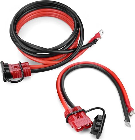24 FT Quick Disconnect Winch Power Cable, 175A Connector Plug with 2AWG Copper Wiring, Forklift Plug Wire Trailer Power Storage Power Harness in Kuwait