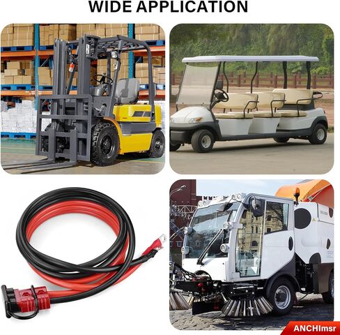 24 FT Quick Disconnect Winch Power Cable, 175A Connector Plug with 2AWG Copper Wiring, Forklift Plug Wire Trailer Power Storage Power Harness in Kuwait