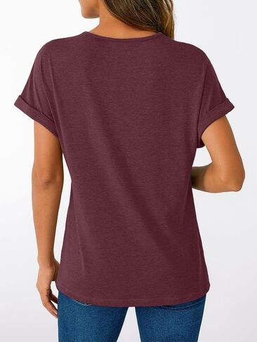 AUTOMET Short Sleeve V Neck T Shirts Womens Cap Sleeve Summer Casual Dressy Tops in Saudi Arabia