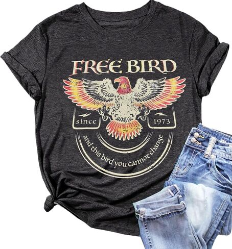 نساء فرقة روك فرقة القمصان الريفية القمصان القمصان المحملات الحفلات الموسيقية. in Kuwait