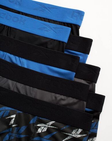 Reebok Mens Boxer Briefs - 8 Pack Performance Stretch Mens Underwear Boxers with Functional Fly, 6" Inseam Boxers for Men in Saudi Arabia