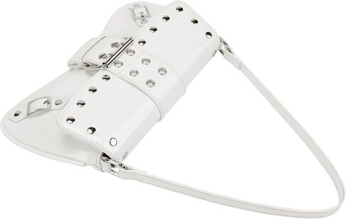 Ayliss Women's Shoulder Bag Small Purse Y2K Handbag Rivet Punk Hobo Purse with Buckle Top Handle Clutch Trendy Bag Club in Kuwait