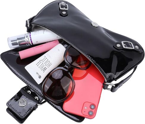 حقيبة كتف Ayliss Women's Latter Presh Y2K Handbag Proget Punk Hobo Presh مع Buckle Top Handle Handle Club العصرية Bag Club in Saudi Arabia