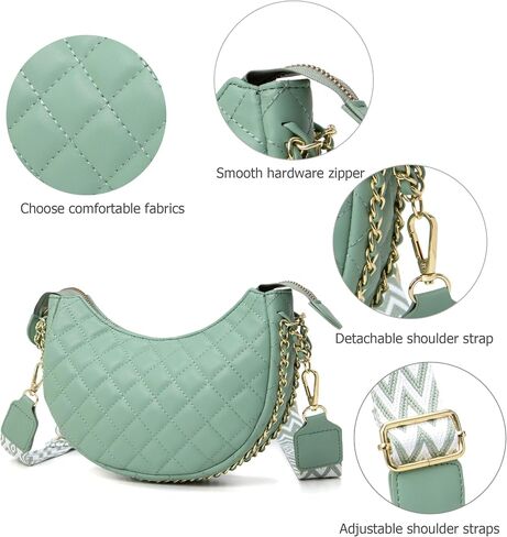 myfriday Leather Crossbody Hobo Bag for Women Lightweight Crescent Travel Sling Shoulder Bag with Removable Strap in Saudi Arabia