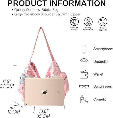 Star Crossbody Bag Women Corduroy Tote Bag Aesthetic Messenger Bag Cute Shoulder Bag Y2K Hobo Bag in Kuwait