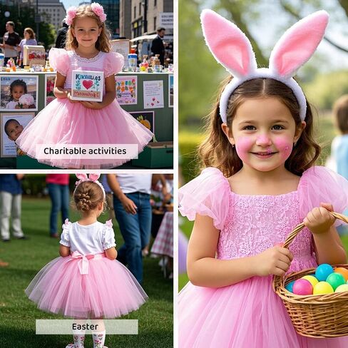 Zando Sparkle Tutu for Toddler Girls Kids 3 Layers 2-8 Years Halloween Princess Birthday Elastic Puffy Tulle Dance Skirt in Saudi Arabia