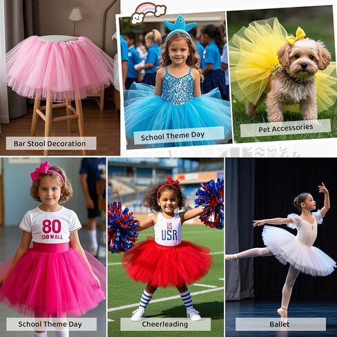 Zando Sparkle Tutu for Toddler Girls Kids 3 Layers 2-8 Years Halloween Princess Birthday Elastic Puffy Tulle Dance Skirt in Saudi Arabia
