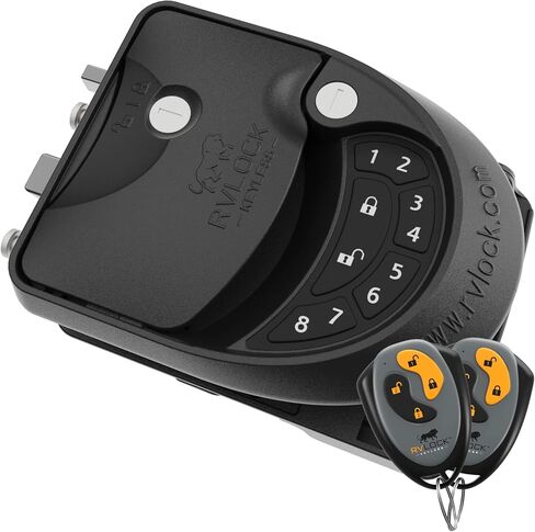 RVLock Class C Charter Keyless Entry Keypad and Handle with Fob, All Metal RV Door Lock and Latch Replacement Kit, Upgraded Silicone Keypad for Class C and A Motorhomes, Fits openings 4.5 x 3.5 Inches in Saudi Arabia