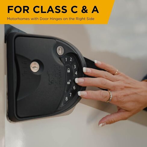 RVLock Class C Charter Keyless Entry Keypad and Handle with Fob, All Metal RV Door Lock and Latch Replacement Kit, Upgraded Silicone Keypad for Class C and A Motorhomes, Fits openings 4.5 x 3.5 Inches in Saudi Arabia