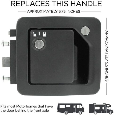 RVLock Class C Charter Keyless Entry Keypad and Handle with Fob, All Metal RV Door Lock and Latch Replacement Kit, Upgraded Silicone Keypad for Class C and A Motorhomes, Fits openings 4.5 x 3.5 Inches in Saudi Arabia
