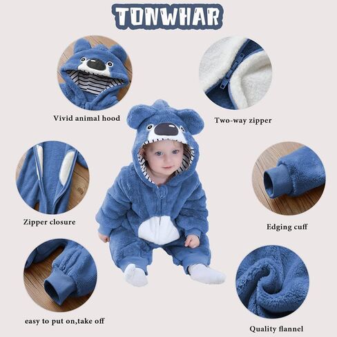 TONWHAR Unisex-Baby Animal Costume Kids' & Toddlers' Winter Hooded Romper Dress Up Jumpsuit in Saudi Arabia