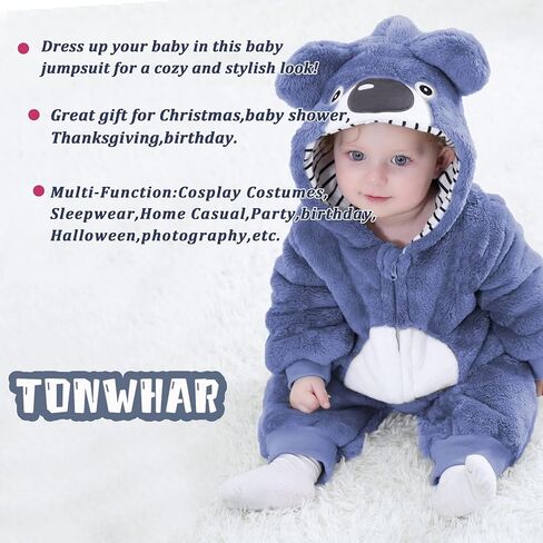 TONWHAR Unisex-Baby Animal Costume Kids' & Toddlers' Winter Hooded Romper Dress Up Jumpsuit in Saudi Arabia