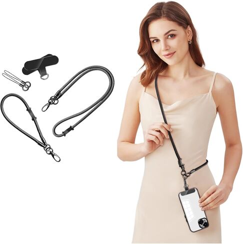 حزام رقبة للهاتف الخلوي قابل للتعديل وحزام معصم، متوافق مع هواتف iPhone ومعظم الهواتف in Kuwait