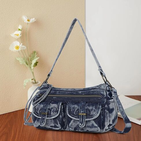 Angel Kiss Hobo Purses for Women Crossbody Shoulder Bag Ladies Multi Pocket Handbags with Adjustable Shoulder Strap in Kuwait