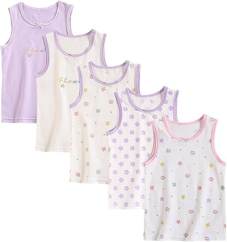 Girls Tank Tops Kids Undershirts, Kids Super Soft Cotton Sleeveless Tank Tops for Girls (2-10Years) in Kuwait