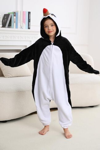 Darkcom Kids Animal Onesie ، Women and Mens Cosplay Puffin Onesie Assealeen Costume Christmas Pajamas Sleepwear in Kuwait