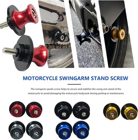 2pcs M8 X1.5 Motorcycle Swing Arm Spools Sliders CNC 8mm Swingarm Stand Screw Replacement for Ninja 650 400 1000 CBR1000RR CBR600RR GSXR750 GSXR1000 S1000RR Z900 ZX10R ZX6R（Red) in Saudi Arabia