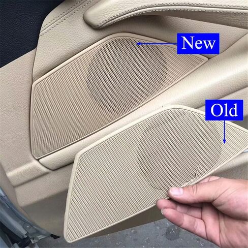 Compatible with BMW 5 Series, Front Door Horn Loudspeaker Cover Interior Left/Right Sound Audio Speaker Cover Trim Replacement for BMW F10 F11 F18 520 523 525 530 (Beige Right) in Kuwait