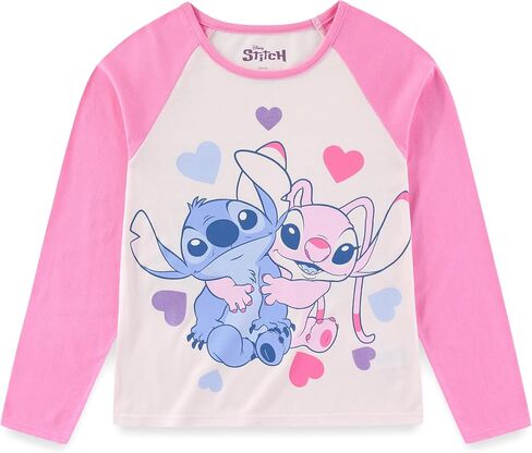 Disney Lilo & Stitch Girls 2 Piece Long Sleeve Shirt and French Terry Pants Set for Big Kids in Kuwait