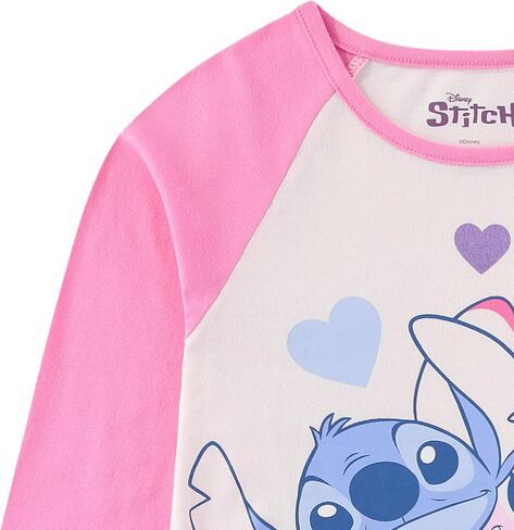 Disney Lilo & Stitch Girls 2 Piece Long Sleeve Shirt and French Terry Pants Set for Big Kids in Kuwait