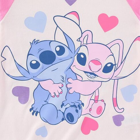 Disney Lilo & Stitch Girls 2 Piece Long Sleeve Shirt and French Terry Pants Set for Big Kids in Kuwait