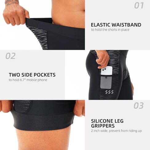 Men’s Bike Shorts 4D Padded Cycling Bicycle Road Biking Mountain Riding UPF 50+ Cycle Shorts in Saudi Arabia
