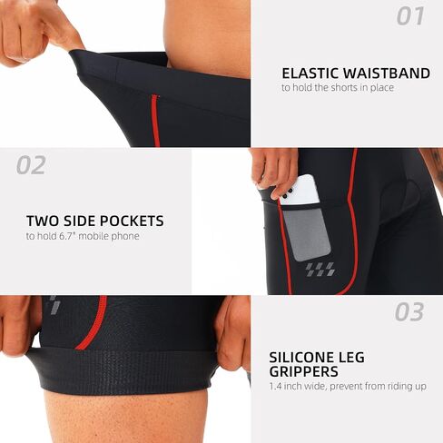 Men’s Bike Shorts 4D Padded Cycling Bicycle Road Biking Mountain Riding UPF 50+ Cycle Shorts in Saudi Arabia