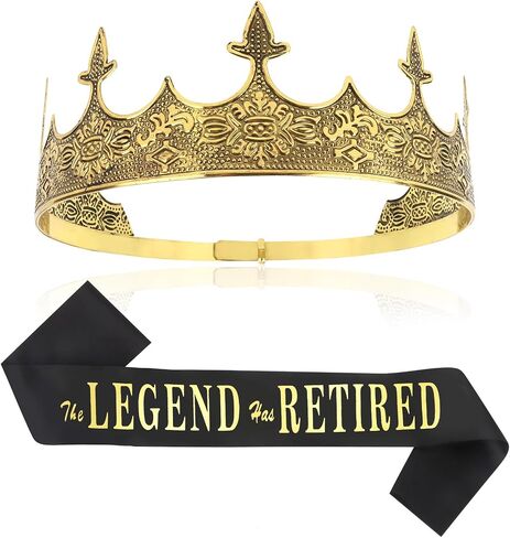 Semato Retirement Party Decorations for Men Retired Sash and Crown Kit for Men Happy Retirement Gifts for Men in Saudi Arabia