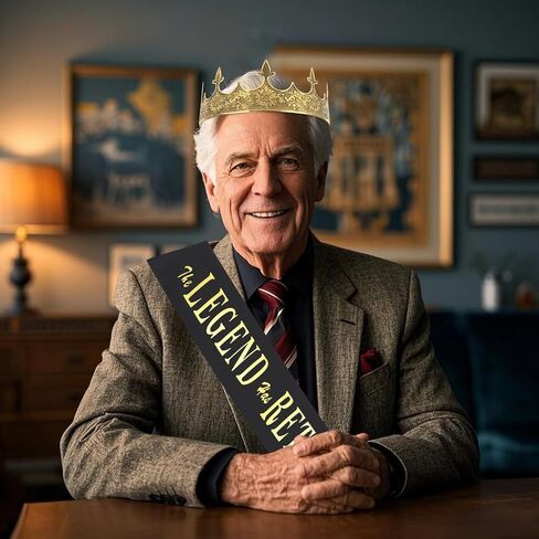 Semato Retirement Party Decorations for Men Retired Sash and Crown Kit for Men Happy Retirement Gifts for Men in Saudi Arabia