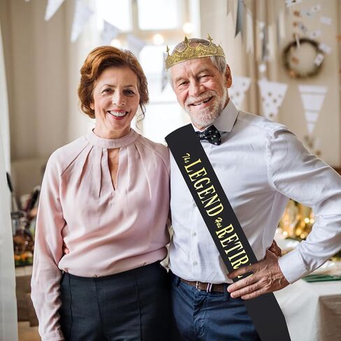 Semato Retirement Party Decorations for Men Retired Sash and Crown Kit for Men Happy Retirement Gifts for Men in Saudi Arabia