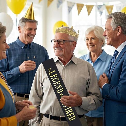 Semato Retirement Party Decorations for Men Retired Sash and Crown Kit for Men Happy Retirement Gifts for Men in Saudi Arabia