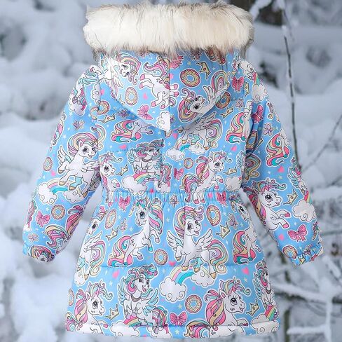 طفلة طفلة شتاء سترة طفل صغير مقنعين لطيف معطف يونيكورن معطف في الهواء الطلق سترة سترة الثلج في الهواء الطلق in Kuwait