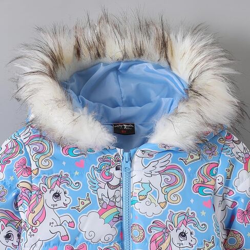 طفلة طفلة شتاء سترة طفل صغير مقنعين لطيف معطف يونيكورن معطف في الهواء الطلق سترة سترة الثلج في الهواء الطلق in Kuwait