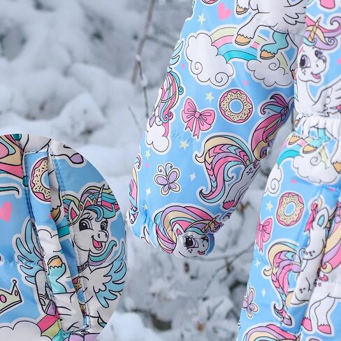 طفلة طفلة شتاء سترة طفل صغير مقنعين لطيف معطف يونيكورن معطف في الهواء الطلق سترة سترة الثلج في الهواء الطلق in Kuwait