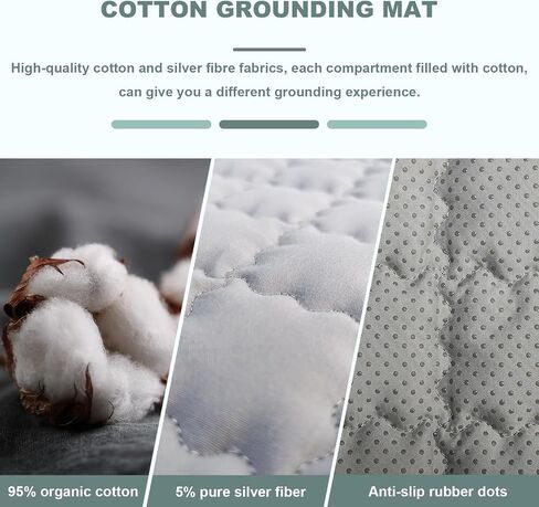 Grounding Mat Cotton Grounded Pad Silver Fiber Earth Connected Mat for Bed (35"x 50",Grey) Improves Sleep, Promotes Circulation in Kuwait