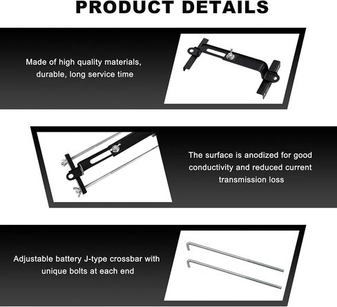 Adjustable Battery Hold Down Bracket, Universal Car Battery Tie Down Holder with J Blot, High Strength Battery Crossbar Auto Battery Fixing Holder for Car SUV Truck (10.63 inches) in Saudi Arabia
