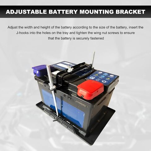 Adjustable Battery Hold Down Bracket, Universal Car Battery Tie Down Holder with J Blot, High Strength Battery Crossbar Auto Battery Fixing Holder for Car SUV Truck (10.63 inches) in Saudi Arabia