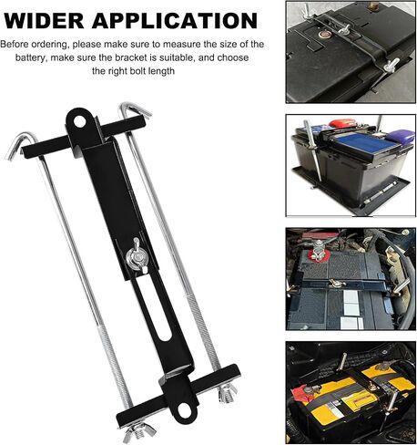 Adjustable Battery Hold Down Bracket, Universal Car Battery Tie Down Holder with J Blot, High Strength Battery Crossbar Auto Battery Fixing Holder for Car SUV Truck (10.63 inches) in Saudi Arabia