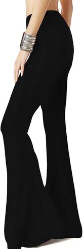WSPLYSPJY Women's Print Stretch Bell Bottom Flare Palazzo Pants Trousers in Saudi Arabia