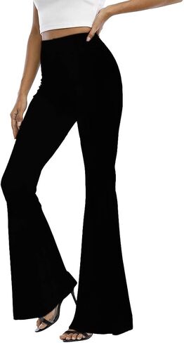 WSPLYSPJY Women's Print Stretch Bell Bottom Flare Palazzo Pants Trousers in Saudi Arabia