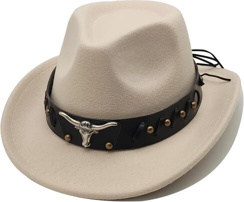 Kids Cowboy Hat for Girls Boys Unisex Western Cowgirl Hat with Buckle Belt Wide Brim Fedora Hat Dress Up Costume in Saudi Arabia