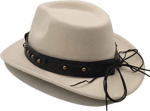 Kids Cowboy Hat for Girls Boys Unisex Western Cowgirl Hat with Buckle Belt Wide Brim Fedora Hat Dress Up Costume in Saudi Arabia