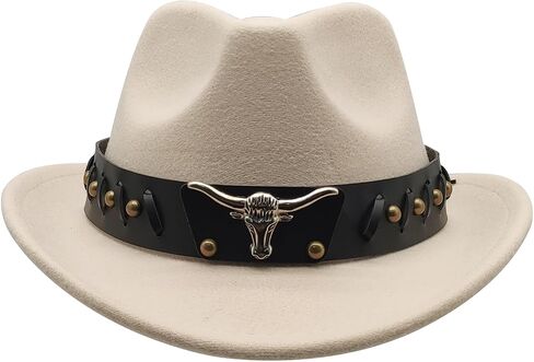 Kids Cowboy Hat for Girls Boys Unisex Western Cowgirl Hat with Buckle Belt Wide Brim Fedora Hat Dress Up Costume in Saudi Arabia