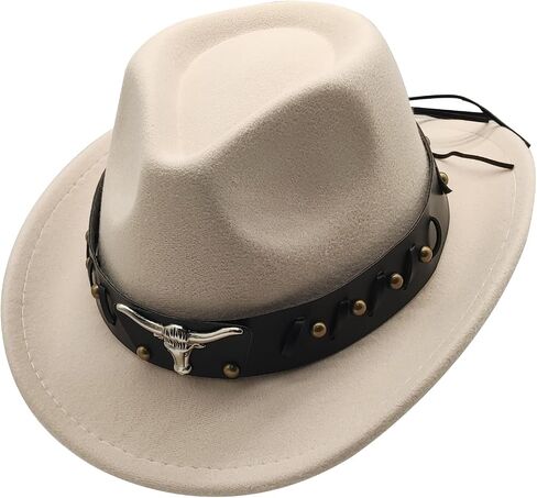Kids Cowboy Hat for Girls Boys Unisex Western Cowgirl Hat with Buckle Belt Wide Brim Fedora Hat Dress Up Costume in Saudi Arabia