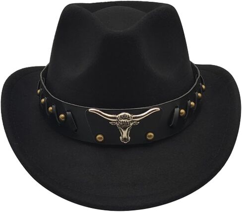 Kids Cowboy Hat for Girls Boys Unisex Western Cowgirl Hat with Buckle Belt Wide Brim Fedora Hat Dress Up Costume in Saudi Arabia