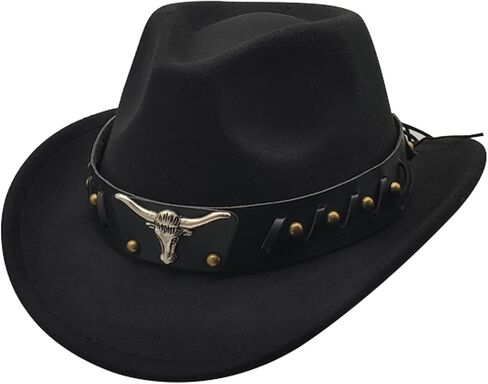 Kids Cowboy Hat for Girls Boys Unisex Western Cowgirl Hat with Buckle Belt Wide Brim Fedora Hat Dress Up Costume in Saudi Arabia