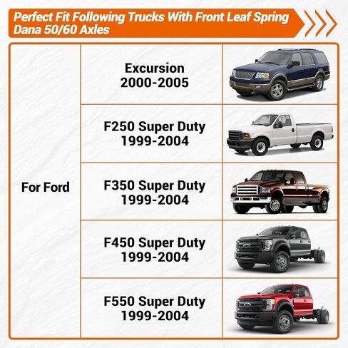 Front Axle Vaccum Knuckle & Tube Seal Kit Compatible with Ford 1998-2004 F250 F350 F450 F550 Super Duty Excursion Dana 50 60, Front Axle Seals, Front Axle Oil Seal Kit, Replace 50491, 50381, 41784-2 in Kuwait