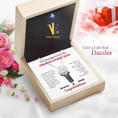 Larvincy 2025 Graduation Gifts For Her – Necklace For Women With Message Card, Elegant Box – Jewelry Gift For College, High School, Nurse, Preschool, Masters Degree, Phd, Doctorate, Police, Law & More in Kuwait